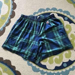 90’s Era Champion Plaid Pattern Athletic Shorts